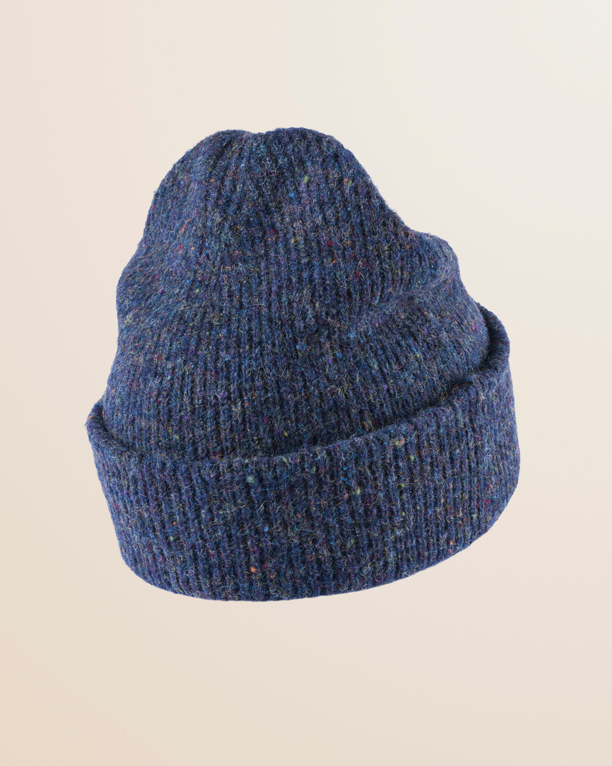 Mcs Berretto Uomo in Maglia con Risvolto Colore Blu Melange
