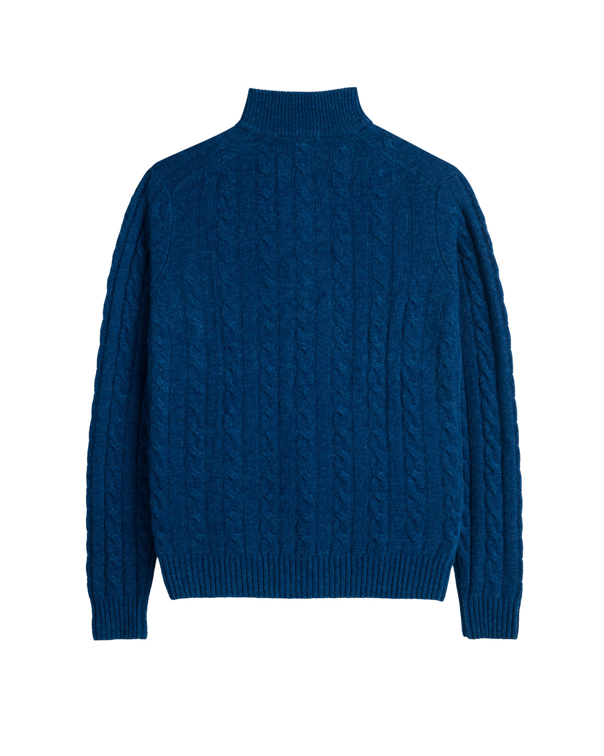 MCS Maglione Uomo a Trecce con Mezza Zip Colore Blu Royal