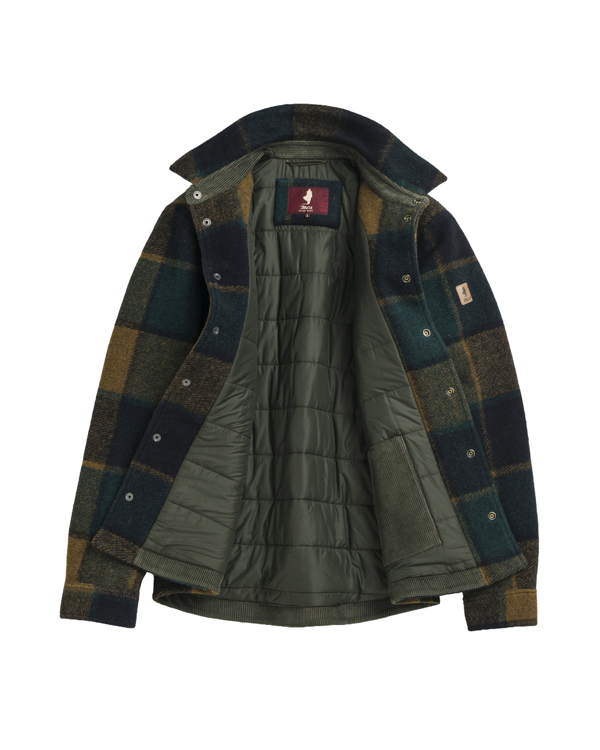 MCS Giacca Camicia Uomo Check Colore Marrone e Verde