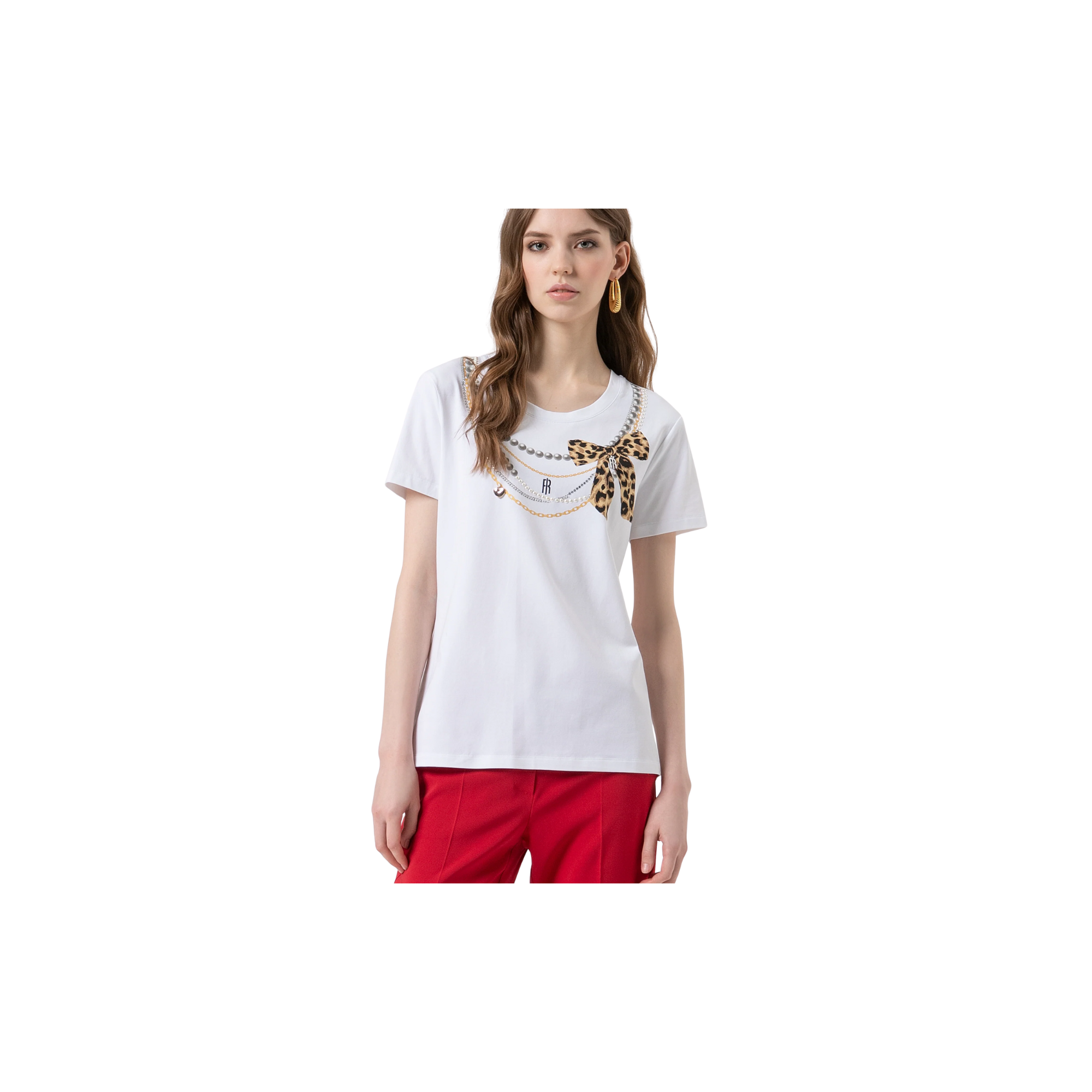 Fracomina T-shirt regular in jersey di cotone Bianco