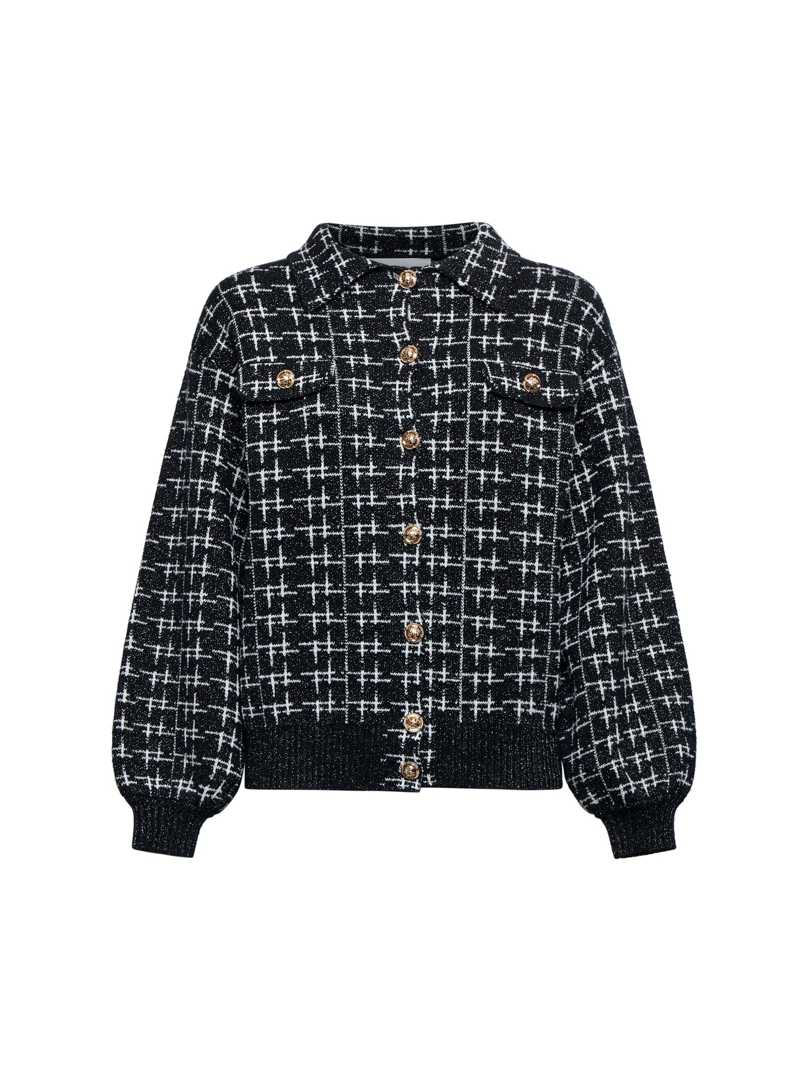 Silvian Heach Cardigan BLACK-WHITE