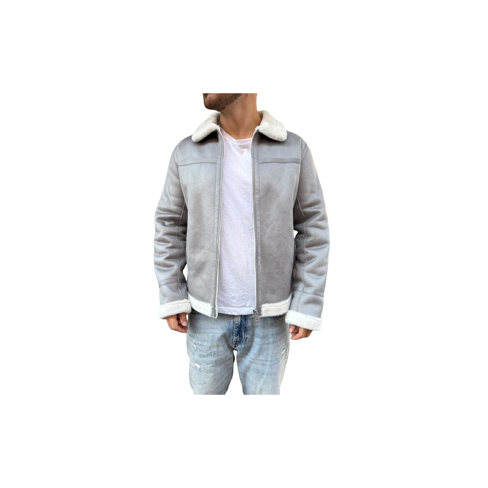 Over D Giubbotto eco montone GRIGIO