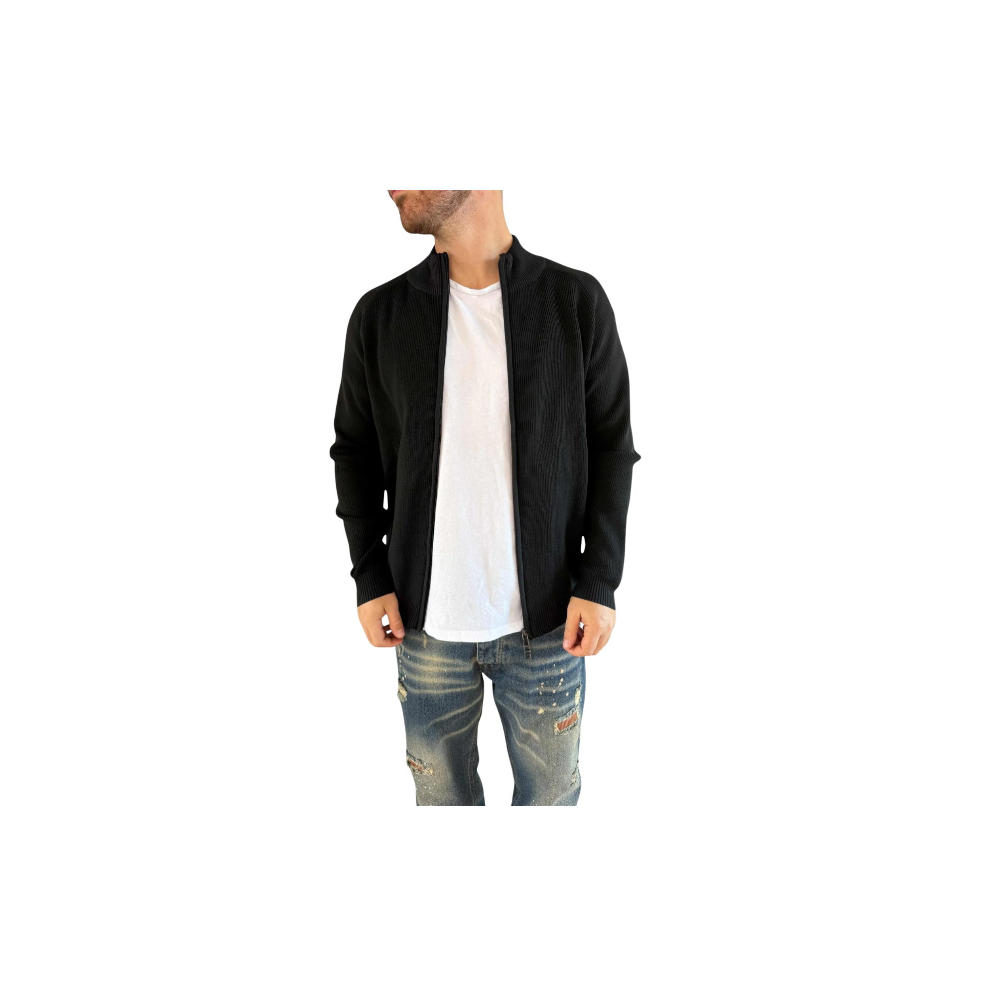 Over D Cardigan NERO