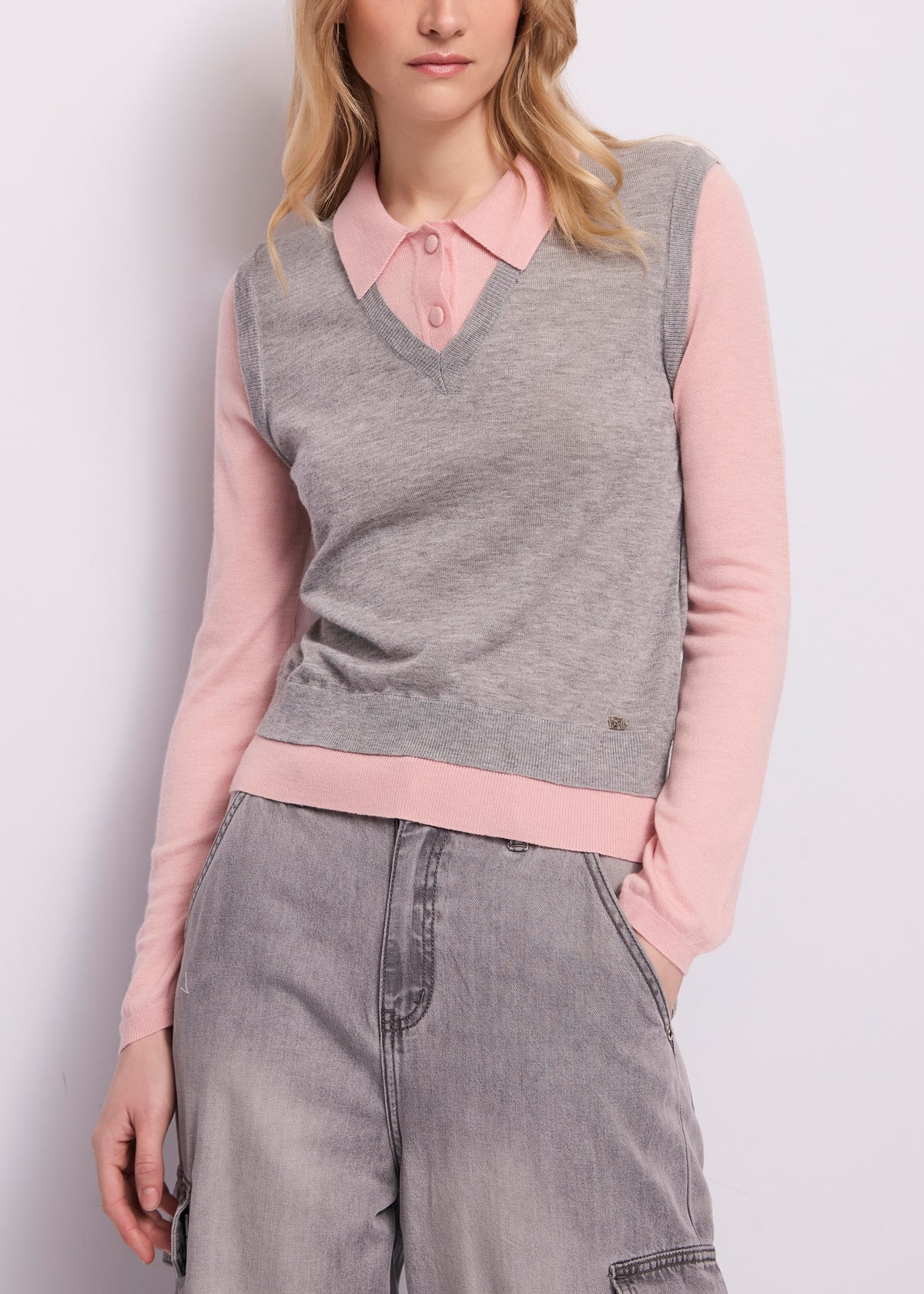 Gaudì Maglia Colore Grigio e Rosa