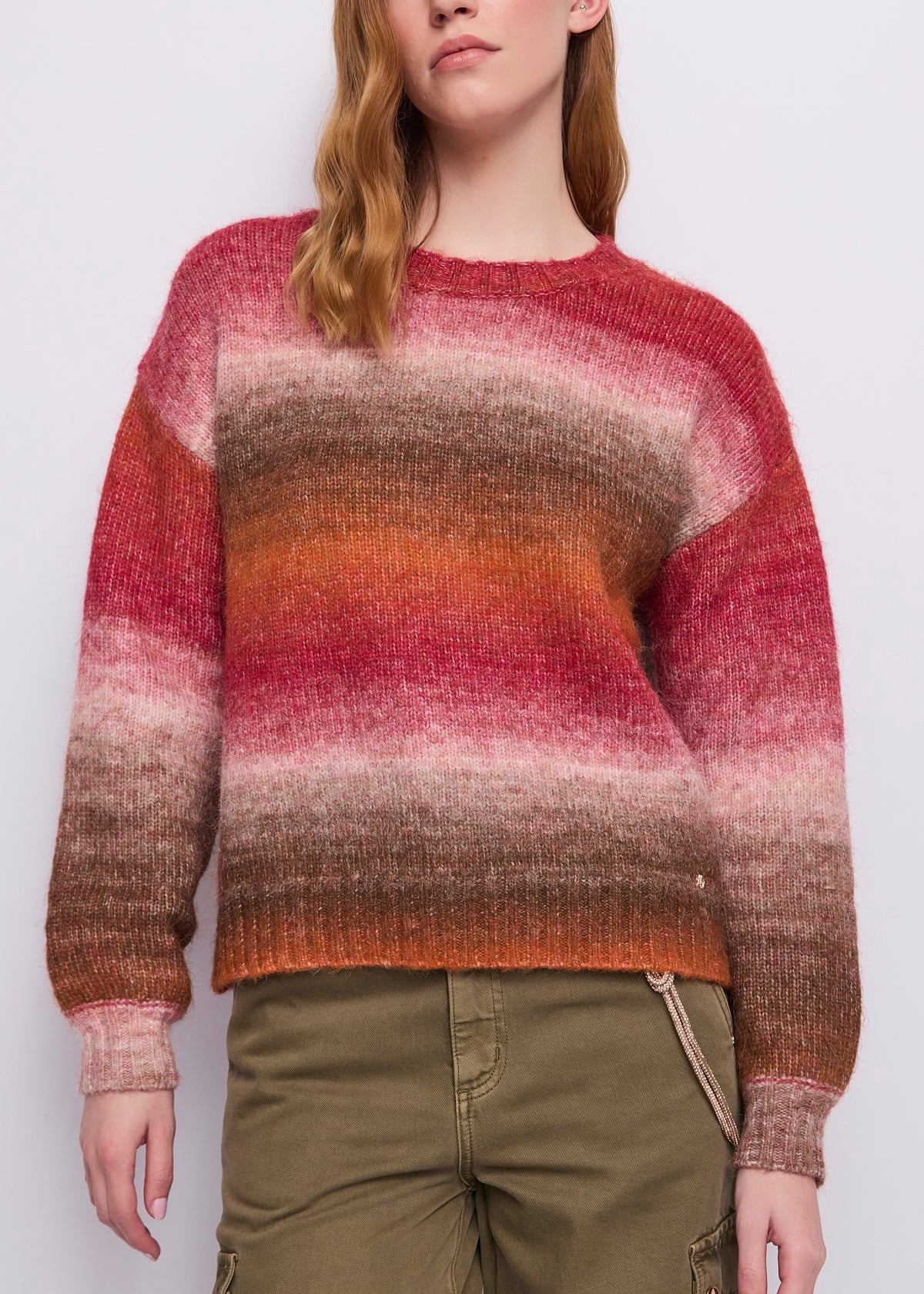 Gaudì Maglia Girocollo Multicolor Sfumata