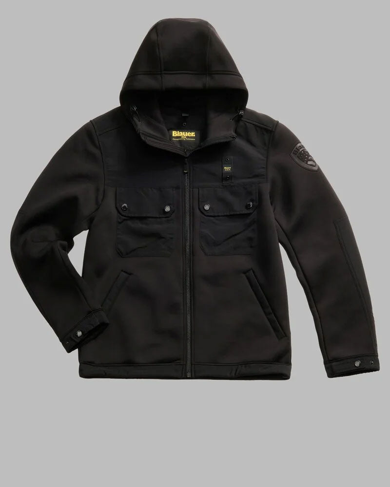 Blauer Felpa con Logo e Zip da Uomo Colore Nero 2