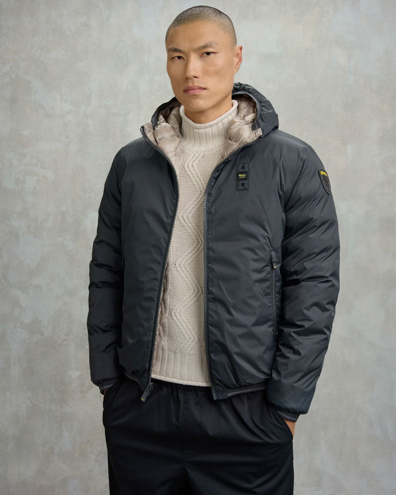 Blauer Giubbetto Reversibile Termosaldato Donald da Uomo Colore Grigio Antracite Interno Beige 2
