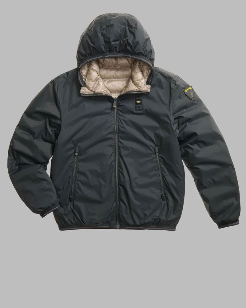 Blauer Giubbetto Reversibile Termosaldato Donald da Uomo Colore Grigio Antracite Interno Beige 4