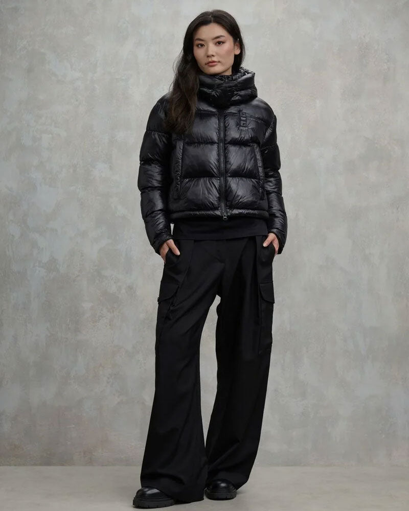 Blauer Giubbino Crop Gloria da Donna Colore Nero