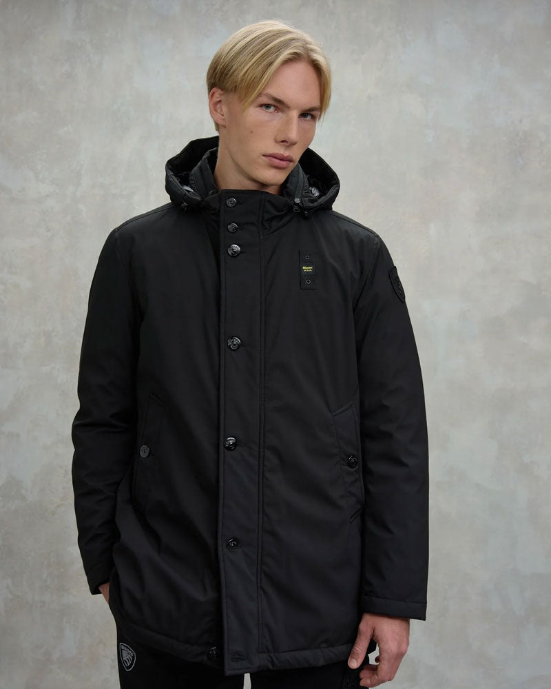 Blauer Giubbino Parka Con Cappuccio Rimovibile Chester da Uomo Colore Nero