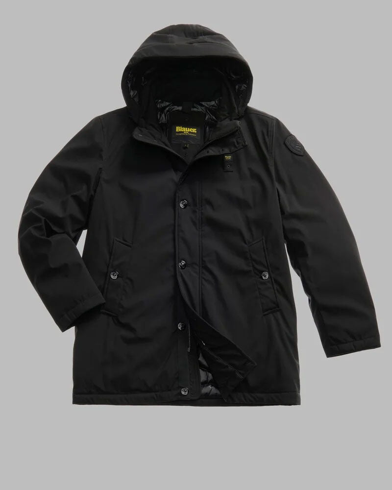 Blauer Giubbino Parka Con Cappuccio Rimovibile Chester da Uomo Colore Nero 2