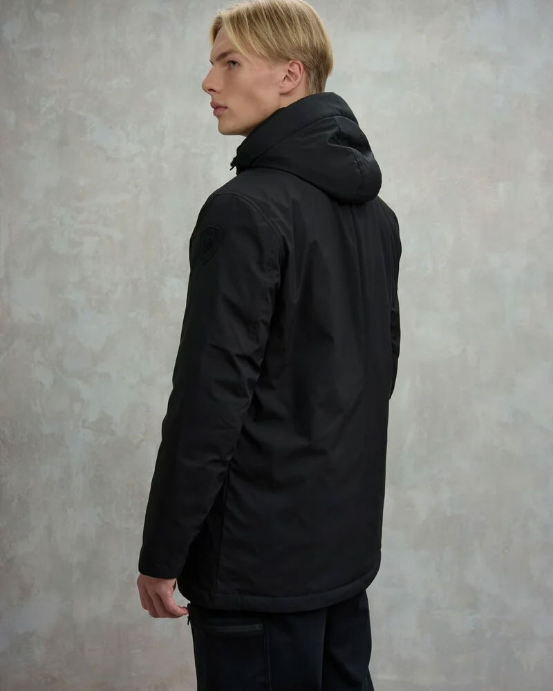 Blauer Giubbino Parka Con Cappuccio Rimovibile Chester da Uomo Colore Nero 4