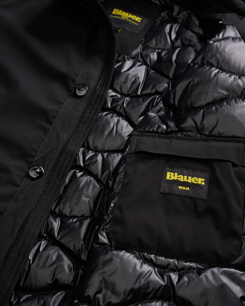Blauer Giubbino Parka Con Cappuccio Rimovibile Chester da Uomo Colore Nero 5
