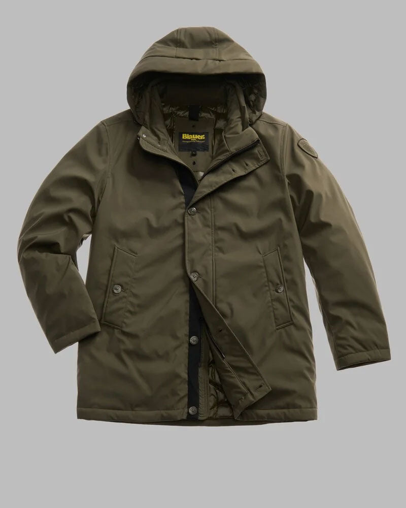 Blauer Giubbino Parka Con Cappuccio Rimovibile Chester da Uomo Colore Verde Militare 2