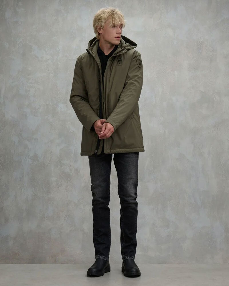 Blauer Giubbino Parka Con Cappuccio Rimovibile Chester da Uomo Colore Verde Militare 3