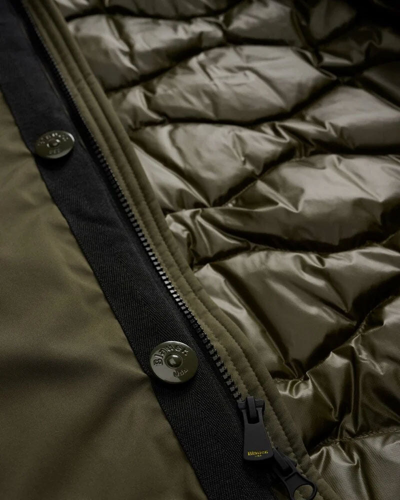 Blauer Giubbino Parka Con Cappuccio Rimovibile Chester da Uomo Colore Verde Militare 5