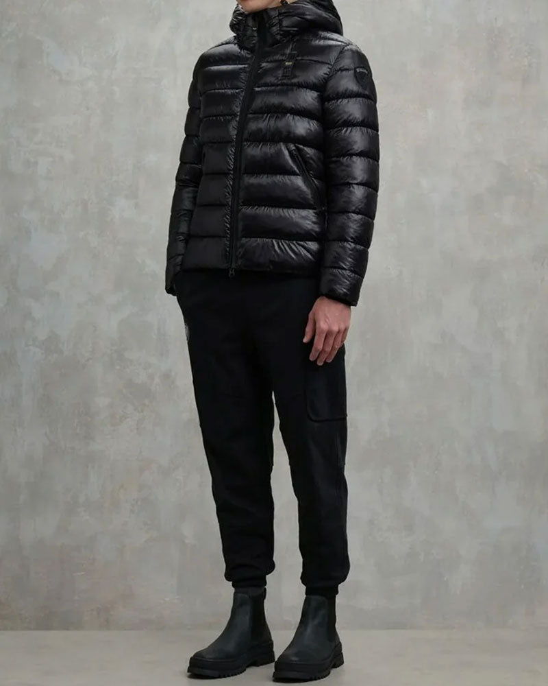 Blauer Giubbino in Nylon Eco Adams da Uomo Colore Nero