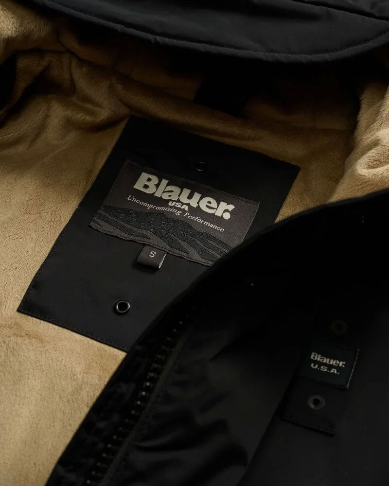 Blauer Parka con Interno in Pelliccia Payne da Donna Colore Nero 5