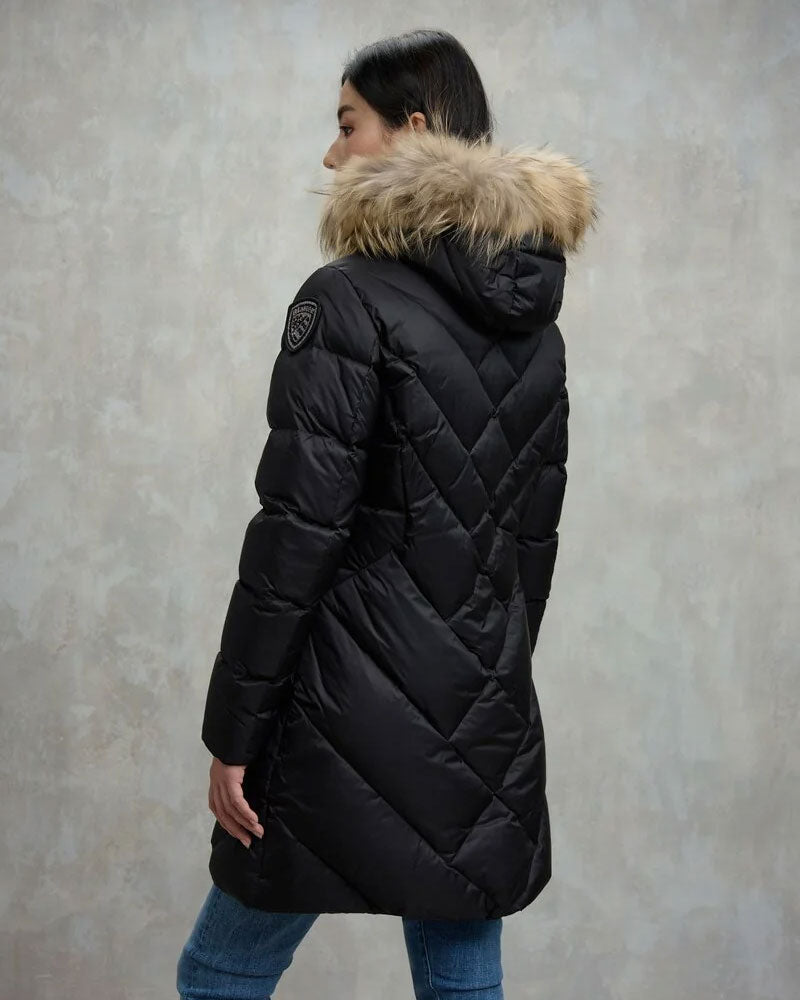 Blauer Piumino Lungo a Linee Geometriche Althea da Donna Colore Nero 4