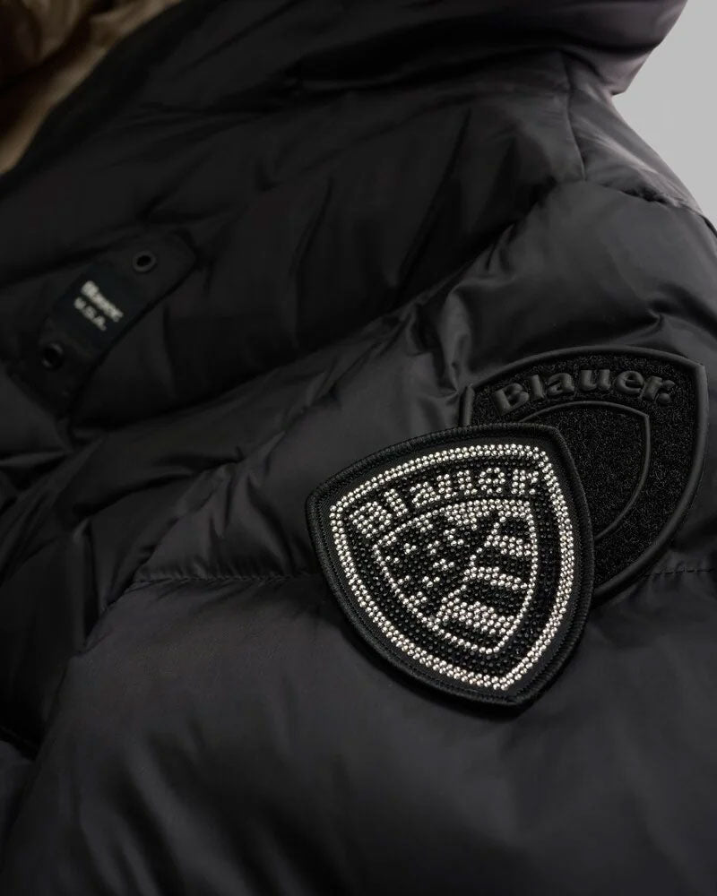 Blauer Piumino Lungo a Linee Geometriche Althea da Donna Colore Nero 5