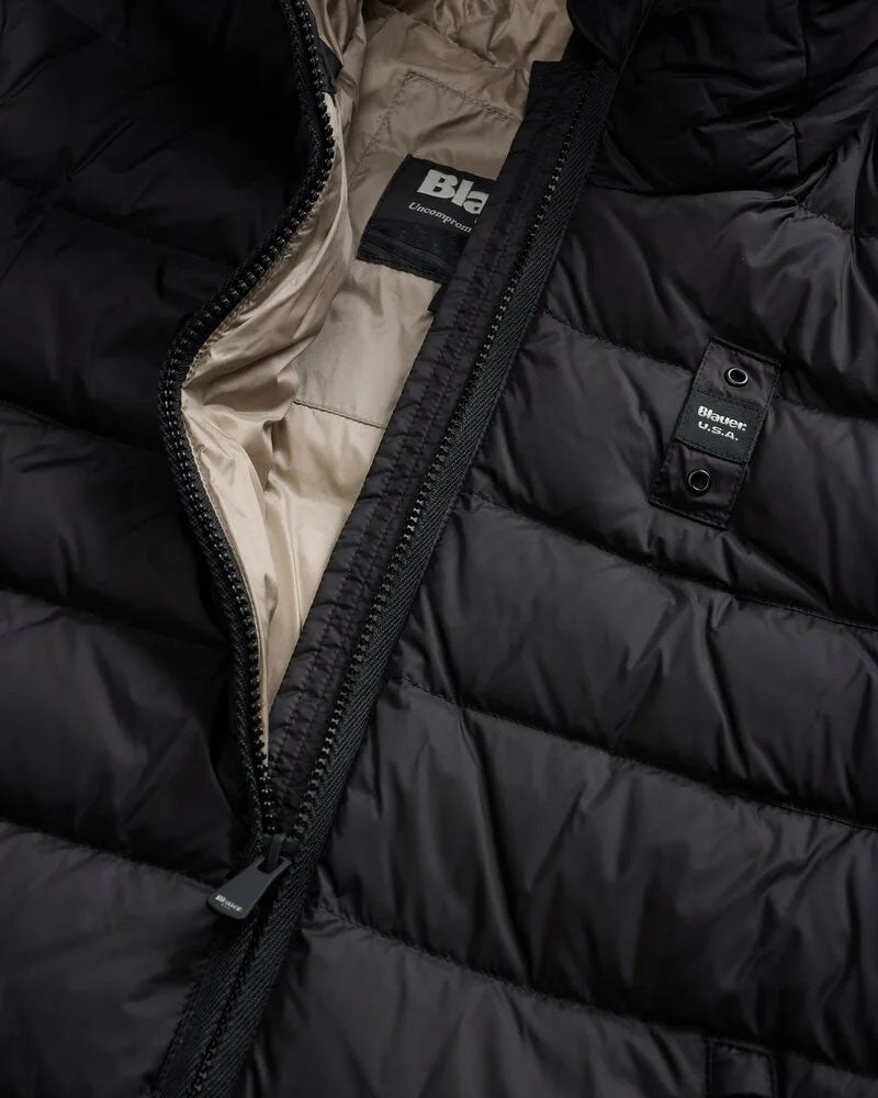 Blauer Piumino Lungo a Righe Agnes da Donna Colore Nero 4