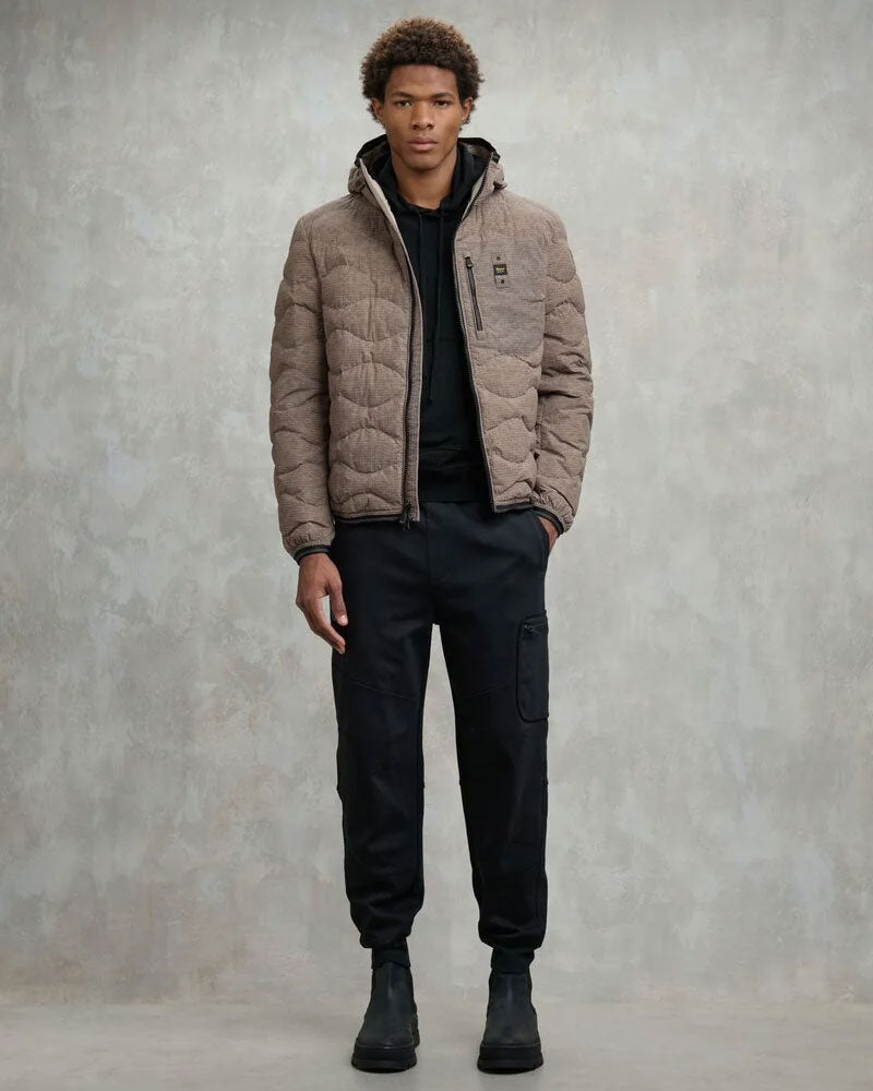 Blauer Piumino Wax ad Onde Wave da Uomo Colore Beige 3