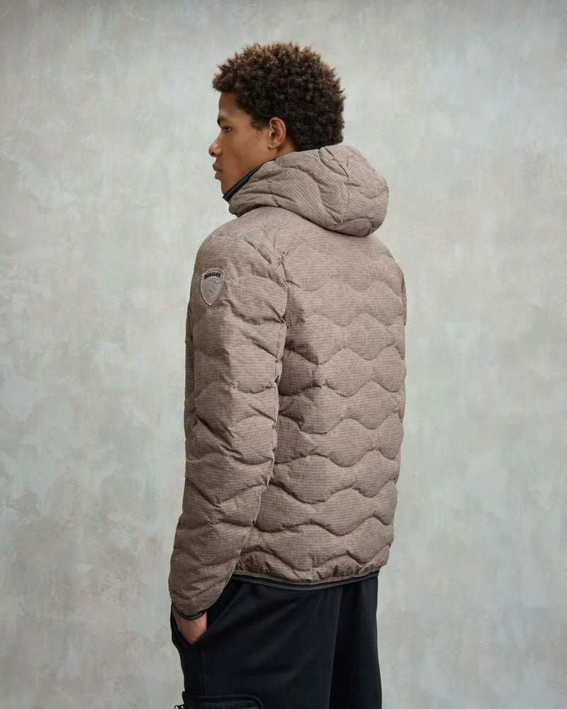 Blauer Piumino Wax ad Onde Wave da Uomo Colore Beige 4