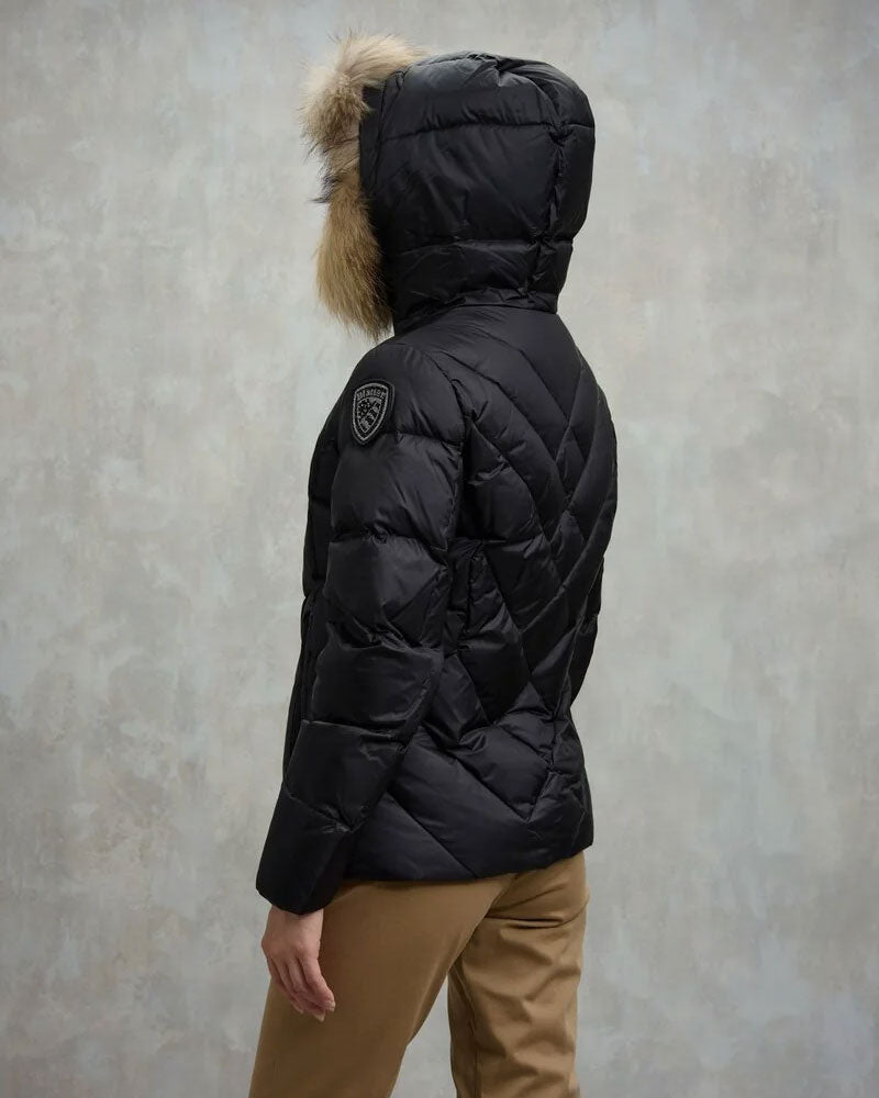 Blauer Piumino a Linee Geometriche Alicia da Donna Colore Nero 4