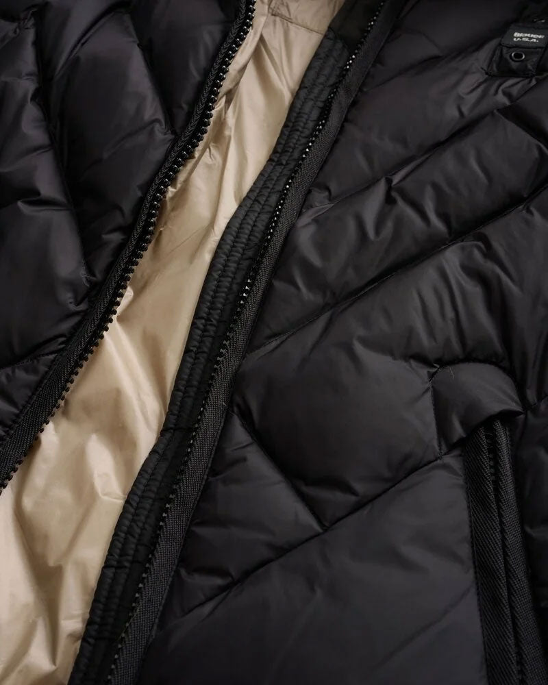 Blauer Piumino a Linee Geometriche Alicia da Donna Colore Nero 5