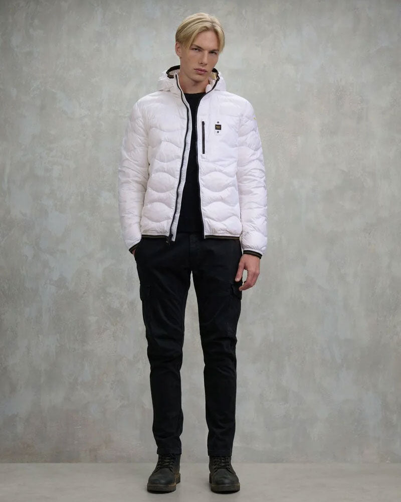 Blauer Piumino ad Onde Wave da Uomo Colore Bianco 3