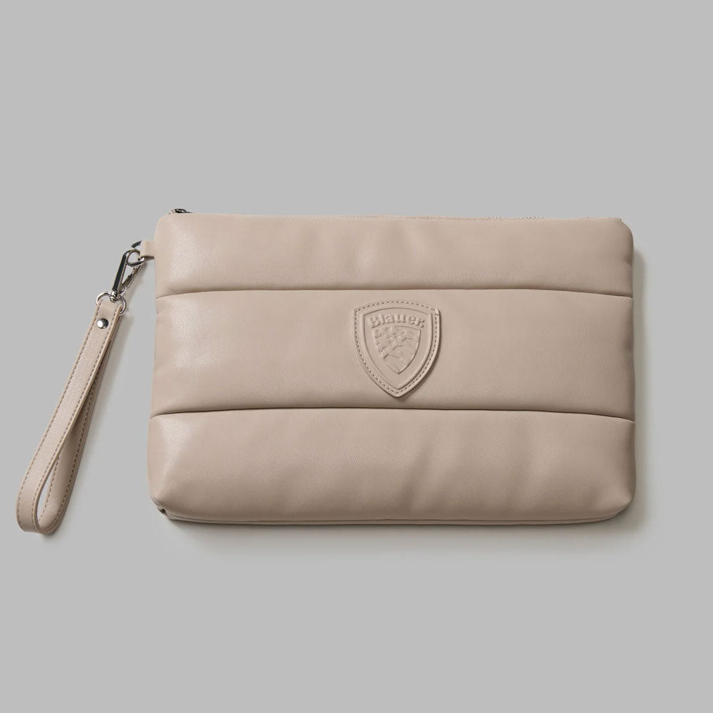 Blauer Pochette Cushion con Logo da Donna Colore Crema