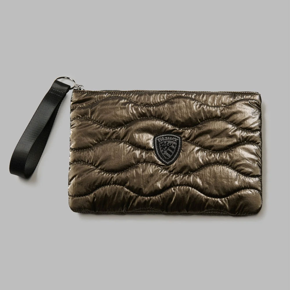Blauer Pochette Trapuntata Softy con Logo da Donna Colore Mud