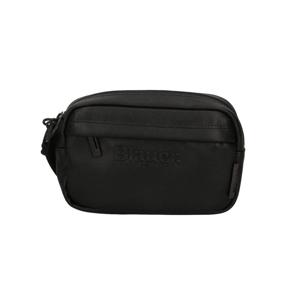 Blauer Pochette con Logo in Ecopelle da Uomo Colore Nero