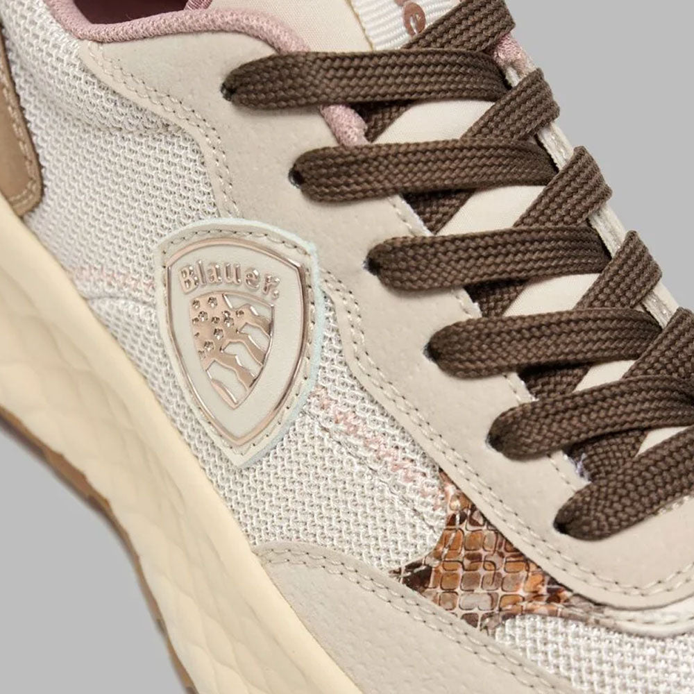 Blauer Sneakers Lynn01-Pyt con Logo da Donna Colore Crema 4