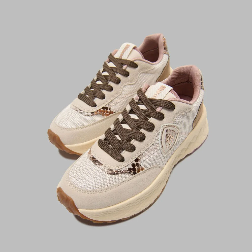 Blauer Sneakers Lynn01-Pyt con Logo da Donna Colore Crema 5