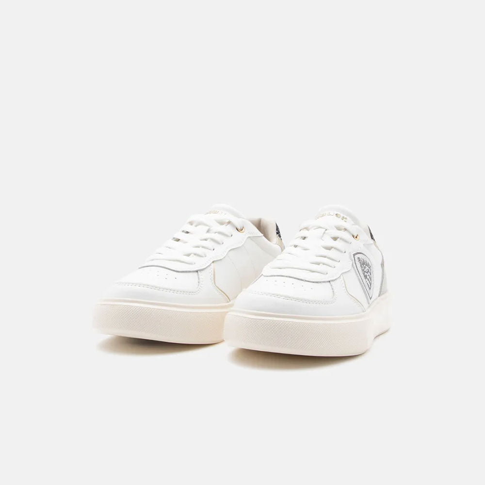 Blauer Sneakers con Logo Glitter da Donna Colore Bianco 3