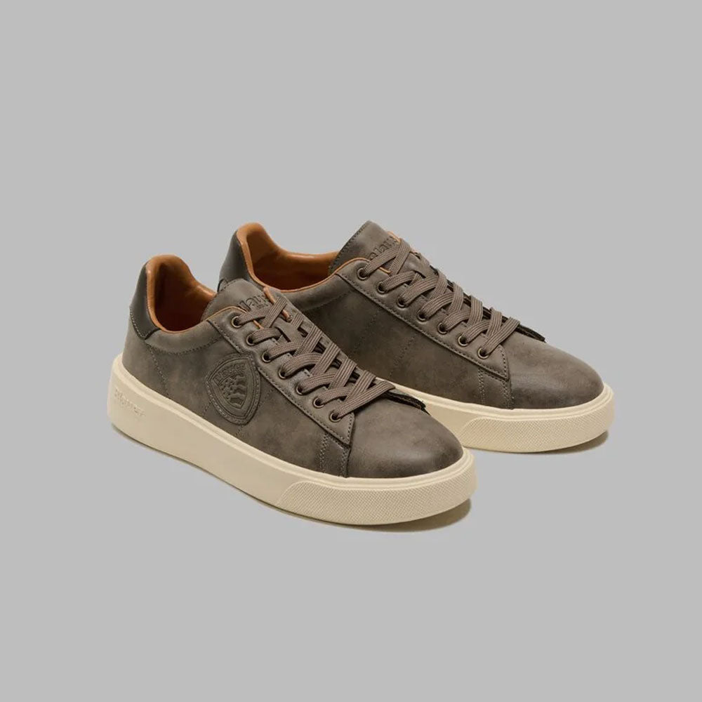 Blauer Sneakers con Logo da Uomo Colore Taupe-Military 2