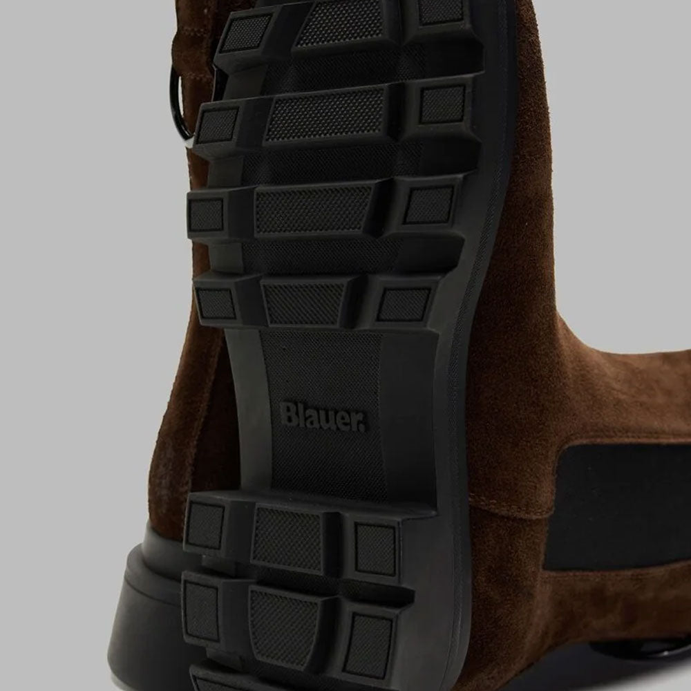 Blauer Stivaletti Chelsea in Camoscio da Donna Colore Marrone Scuro 5