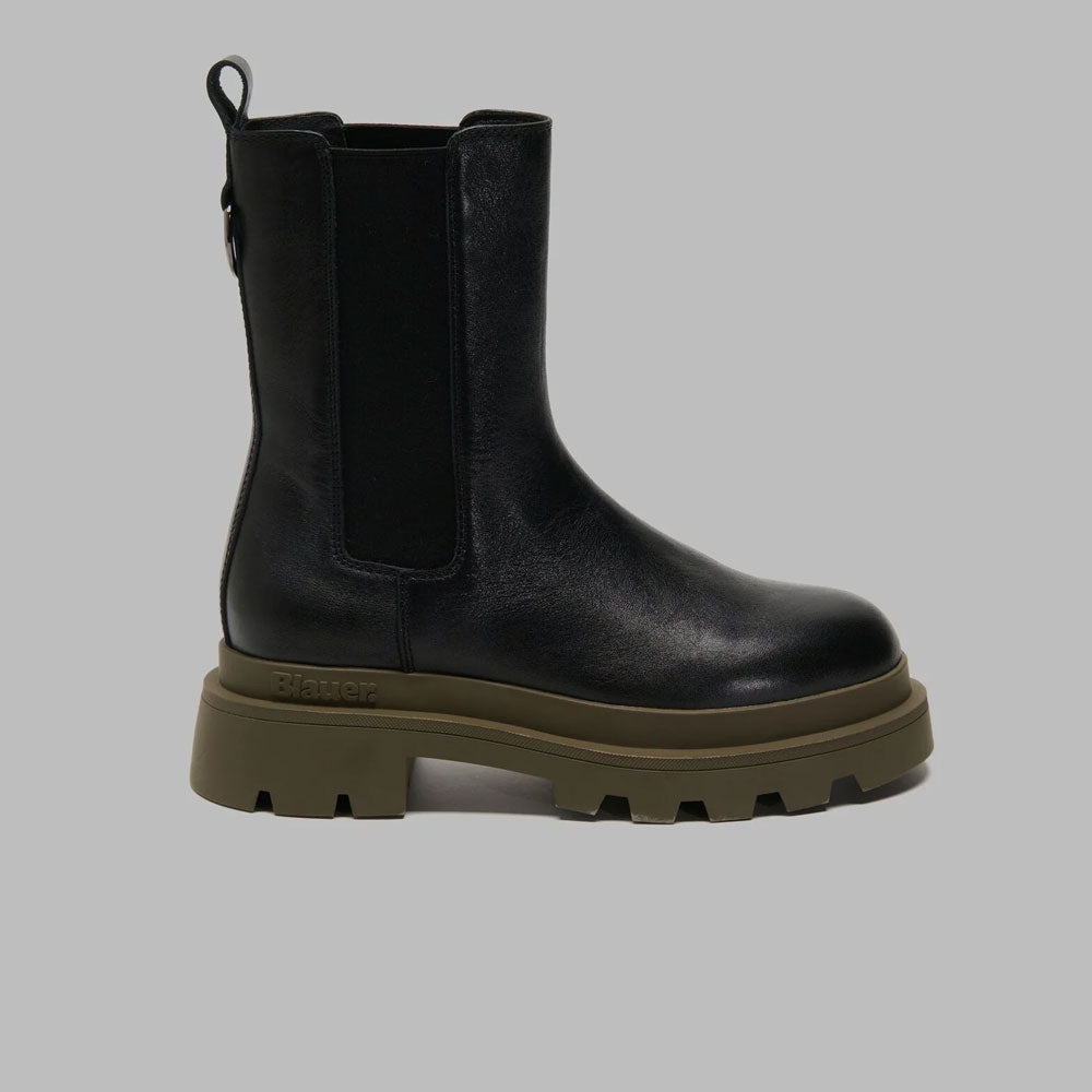 Blauer Stivaletto Chelsea in Pelle da Donna Colore Nero