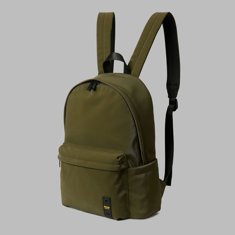 Blauer Zaino Coated con Logo da Uomo Colore Verde Militare