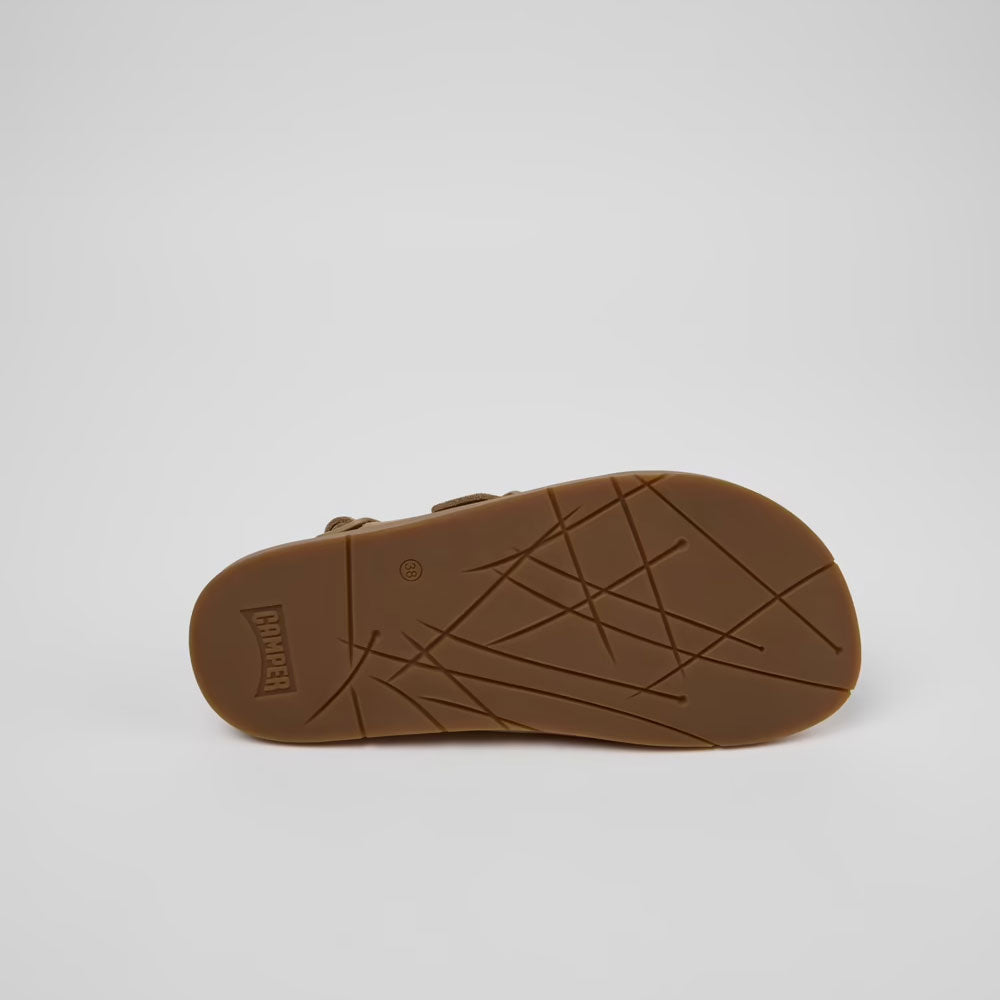 Camper Sandali Lluc in Pelle Scamosciata Colore Marrone
