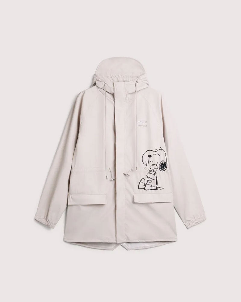 Coccinelle Giacca Peanuts con Cappuccio da Donna Colore Bianco