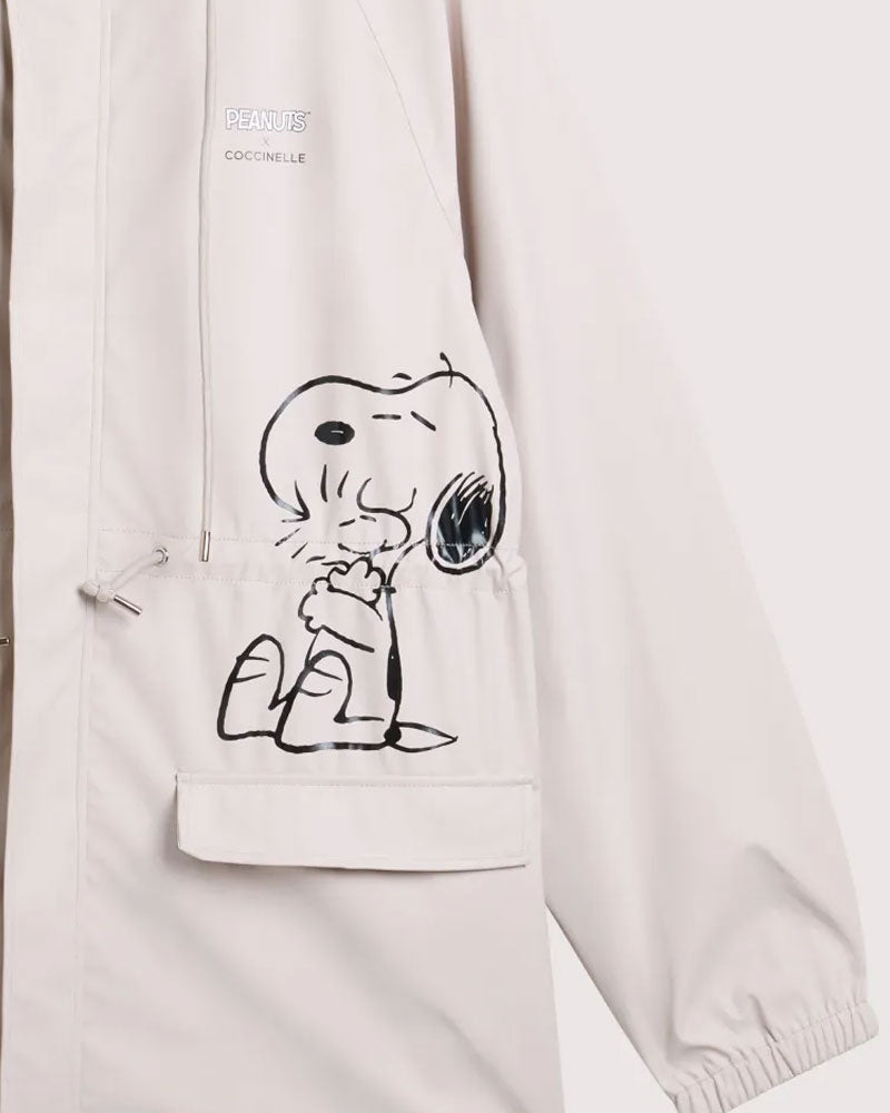 Coccinelle Giacca Peanuts con Cappuccio da Donna Colore Bianco