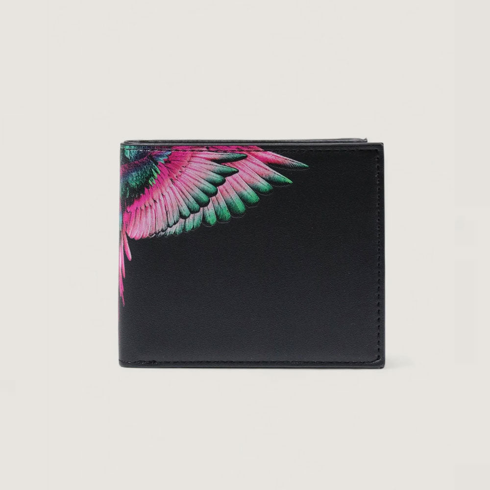 County of Milan Portafoglio senza Portamonete con Stampa Colore Nero-Pink