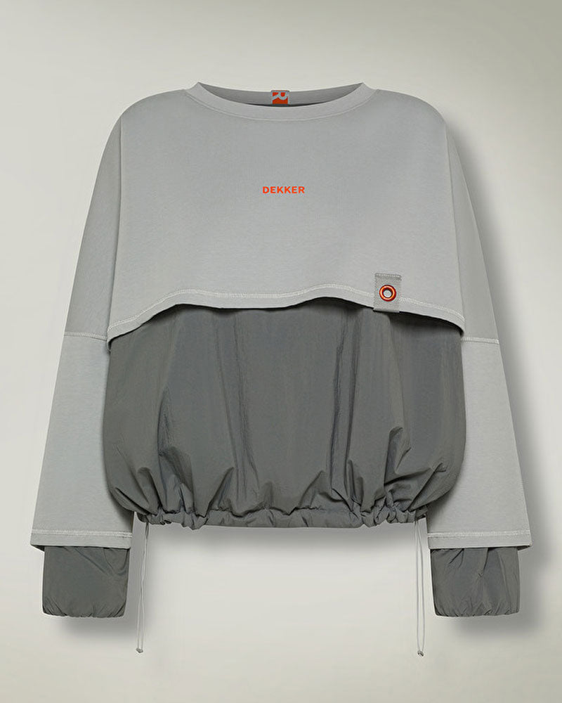 Dekker Felpa Hybrid in Scuba e Nylon da Donna Colore Grigio