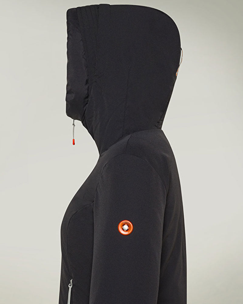 Dekker Parka River BMAT Tecnico in Scuba e Nylon da Donna Colore Nero