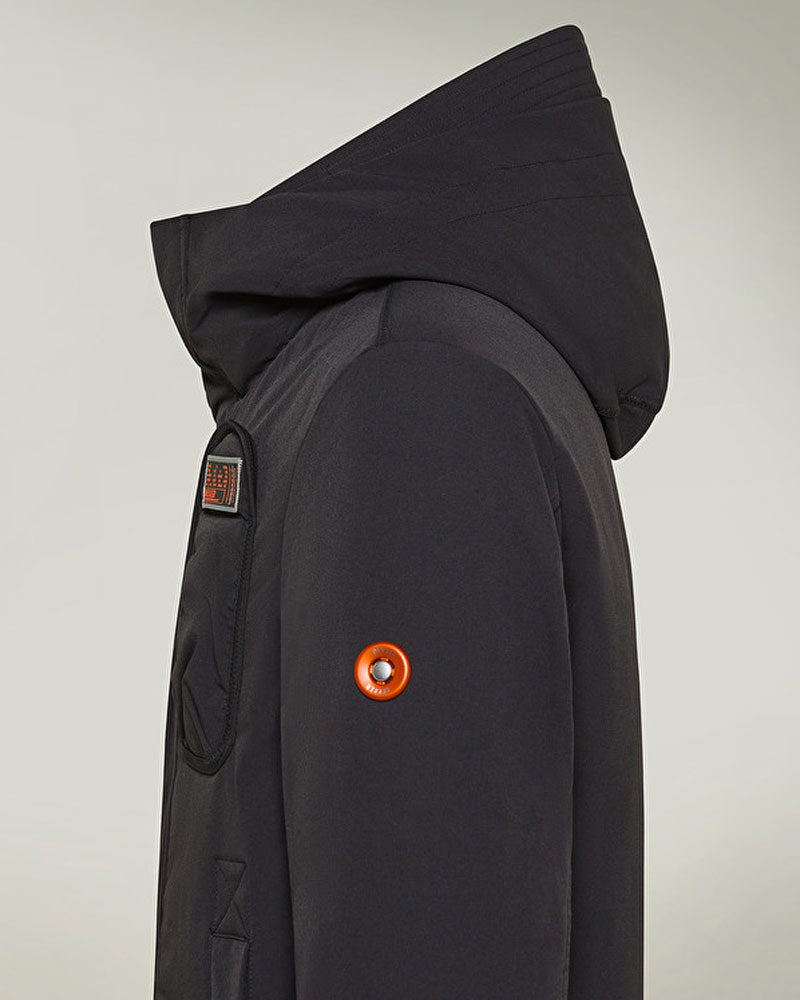 Dekker Parka Tecnico Granlasco BMAT in Doppio Materiale da Uomo Colore Nero