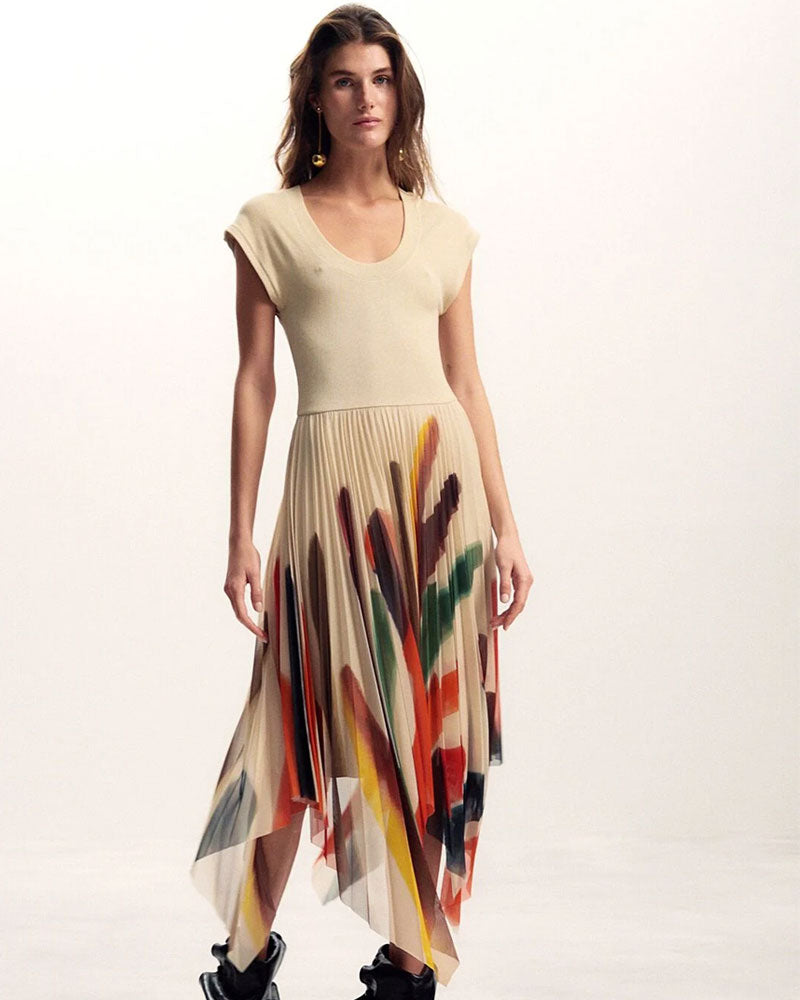 Desigual Abito Disegnato da Mr. Christian Lacroix Colore Beige