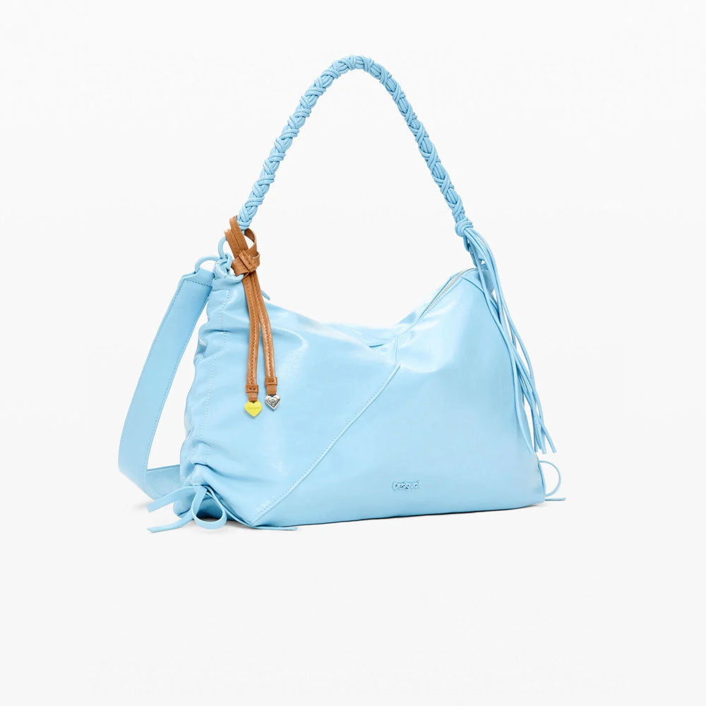 Desigual Borsa Grande Brillante Colore Azzurro