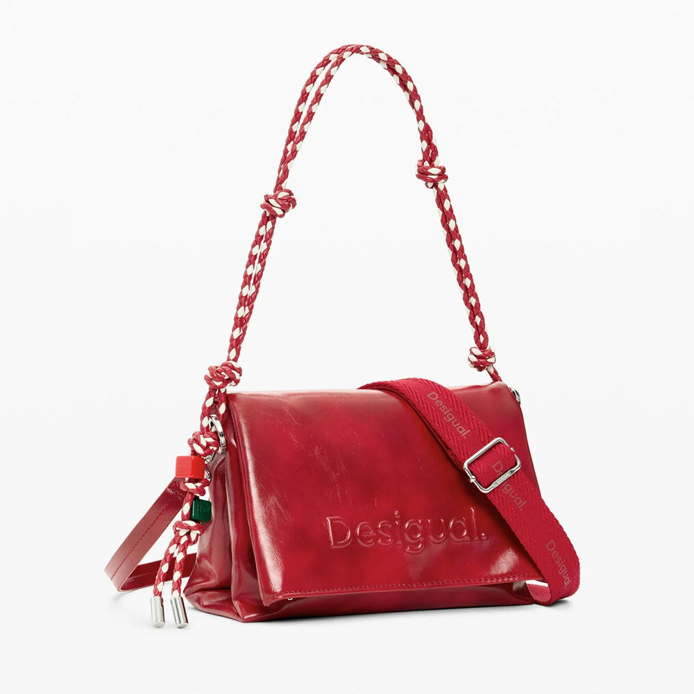 Desigual Borsa Media Logo Colore Rosso